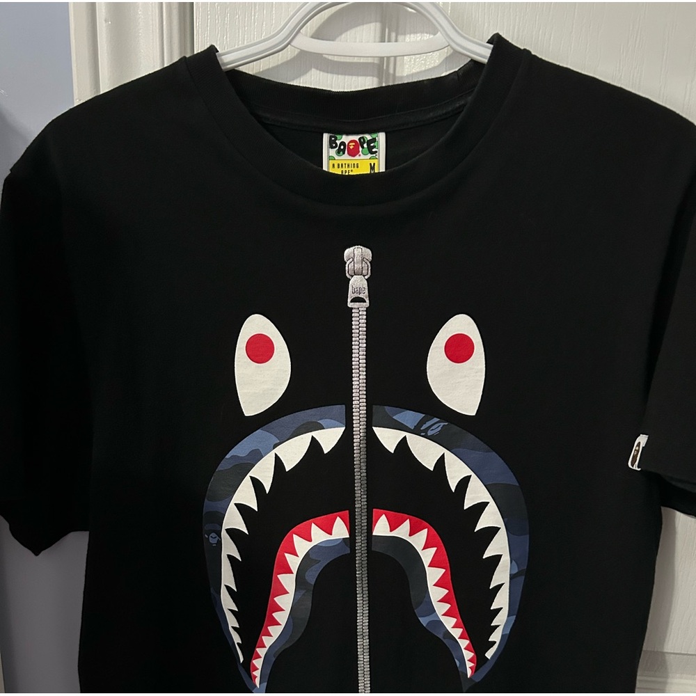 Bape Black and Blue Shark Tee (negotiable)